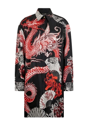 Roberto Cavalli dragon-print shirt dress - Black