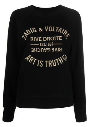 Zadig&Voltaire logo-embroidered organic-cotton sweatshirt - Black