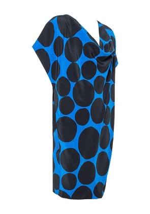 Gucci Pre-Owned draped polka dot-print dress - Blue