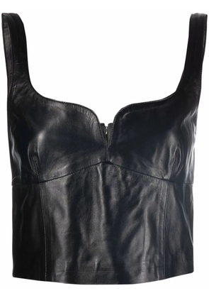 Manokhi cropped leather vest - Black