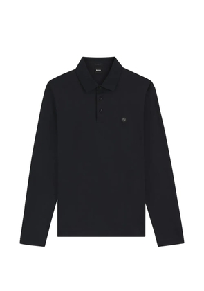 BOSS long-sleeve logo polo shirt - Black