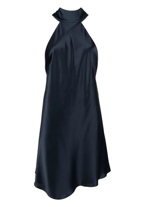 Michelle Mason halterneck silk minidress - Blue