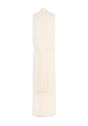 Blumarine pleated sleeveless maxi dress - Neutrals