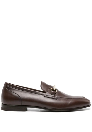 Scarosso horsebit-detail leather loafers - Brown