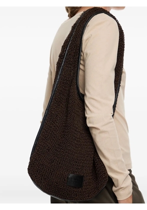 Bimba y Lola leather-trimmed shoulder bag - Brown
