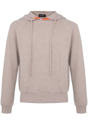 Yves Salomon double-sided knitted hoodie - B3172 BEIGE