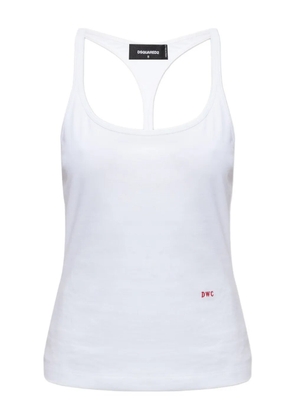 DSQUARED2 embroidered racerback ttank top - White
