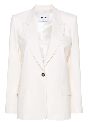 MSGM single-breasted crepe blazer - White