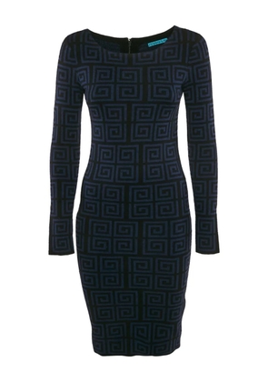 alice + olivia geometric-pattern merino-wool dress - Blue