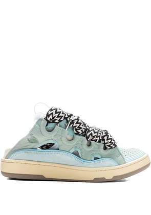 Lanvin Curb lace-up perforated mules - Blue