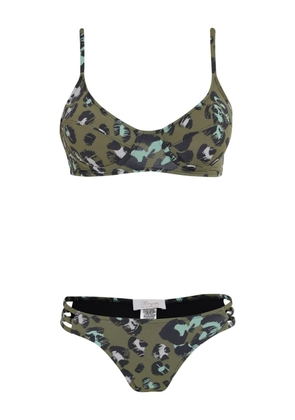 Brigitte leopard-print bikini set - Green