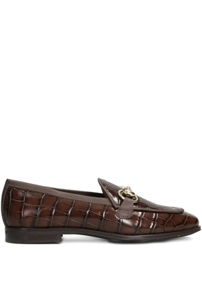 Pedro Miralles crocodile-effect horsebit loafers - Brown