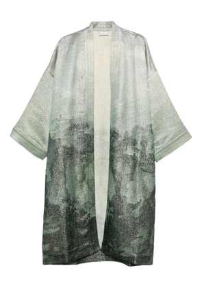 Pierre-Louis Mascia abstract-print open-front jacket - White