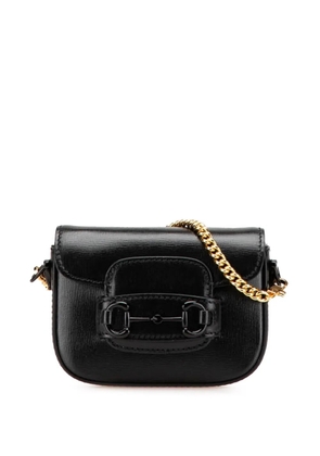 Gucci Pre-Owned 2000-2015 Mini Leather Horsebit 1955 Web satchel - Black