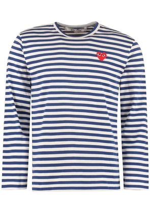 Comme Des Garçons Play logo-appliqué T-shirt - Blue