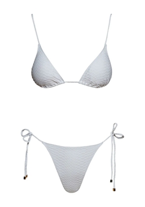 Noire Swimwear Nikki snakeskin-effect bikini set - White