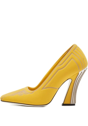 Fendi Pre-Owned 100mm F-motif pumps - Yellow