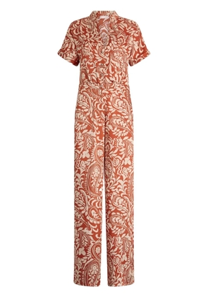 LIU JO printed twill jumpsuit - Orange