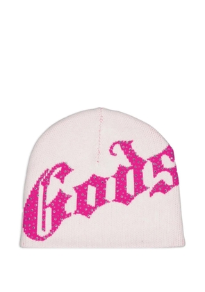 GODSPEED OG Logo studded beanie hat - White
