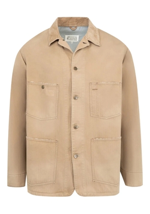 Maison Margiela herringbone-weave shirt jacket - Neutrals