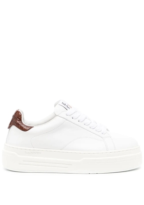 Lanvin DDB0 leather platform sneakers - White