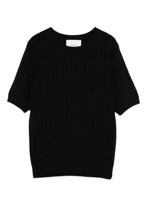 Lisa Yang openwork short-sleeve knitted top - Black
