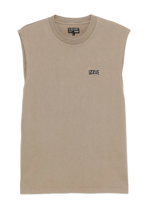 izzue logo-embroidered vest - Neutrals