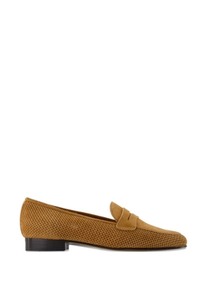 Carel Paris 2100 perforated almond-toe loafers - Brown