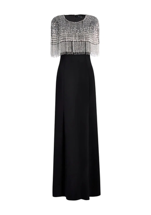 Jenny Packham Sabine beaded-fringed maxi dress - Black