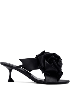 Proenza Schouler 60mm rose-embellishment heeled sandals - Black