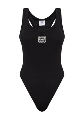 VETEMENTS logo-embroidered bodysuit - Black