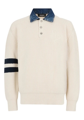 DSQUARED2 ribbed-knit polo shirt - Neutrals