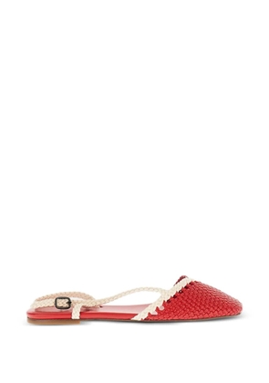 Hereu Rondaia woven buckle flat pumps - Red