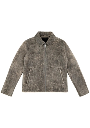 Purple Brand Wordmark leather jacket - Black