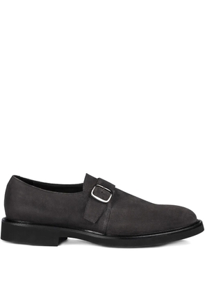 Doucal's single-buckle suede monk shoes - ANTRACITE