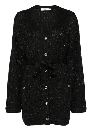 b+ab belted v-neck knit dress - Black