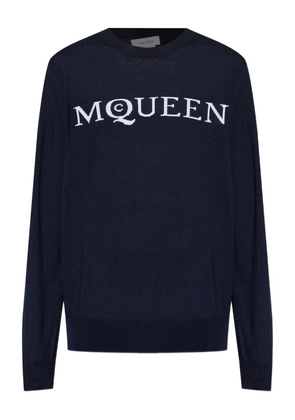 Alexander McQueen intarsia-knit logo sweater - Blue