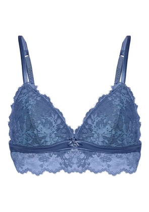 Emporio Armani triangular lace bra - Blue