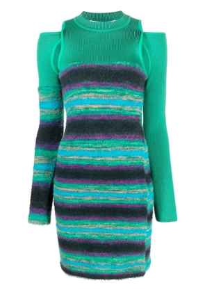 Andersson Bell stripe-pattern knitted dress - Green