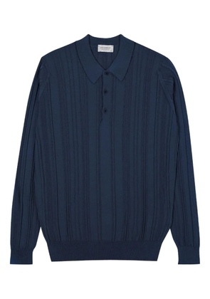 John Smedley ribbed polo shirt - Blue