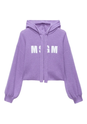 MSGM balloon-sleeve hoodie - Purple
