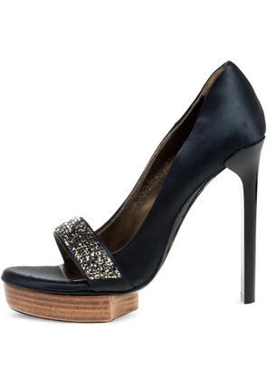 Lanvin Pre-Owned 125mm crystal-embellishment heeled pumps - Green