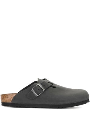 Birkenstock Boston buckle leather mules - Black