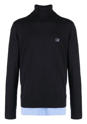 Off-White embroidered-logo long-sleeve sweatshirt - Black