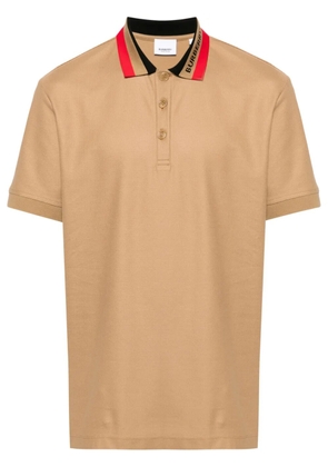 Burberry contrasting-collar cotton polo shirt - Brown