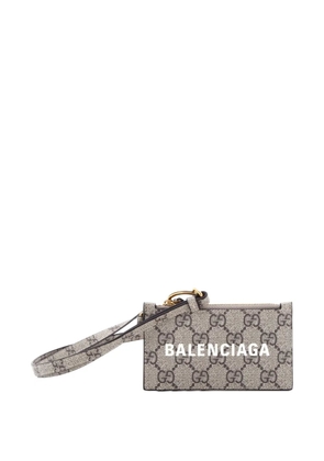 Gucci Pre-Owned x Balenciaga The Hacker Project Zip Case with Strap GG Coated Canvas card holder - Neutrals