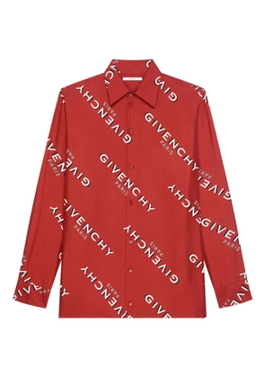 Givenchy logo-print silk shirt - Red