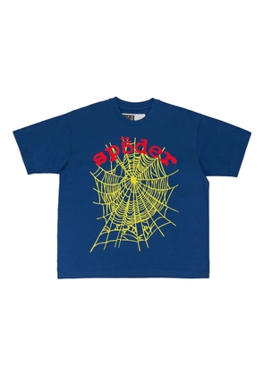 SP5DER spider web logo T-shirt - Blue