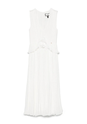 NISSA floral-appliqué gown - White