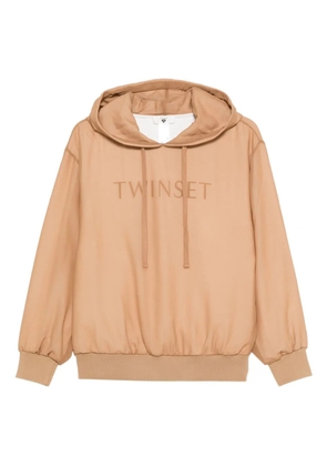 TWINSET logo-detail hoodie - Brown